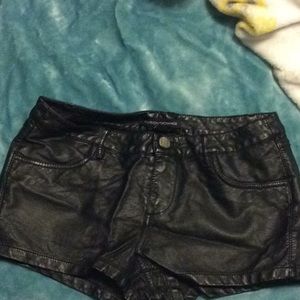 Leather shorts